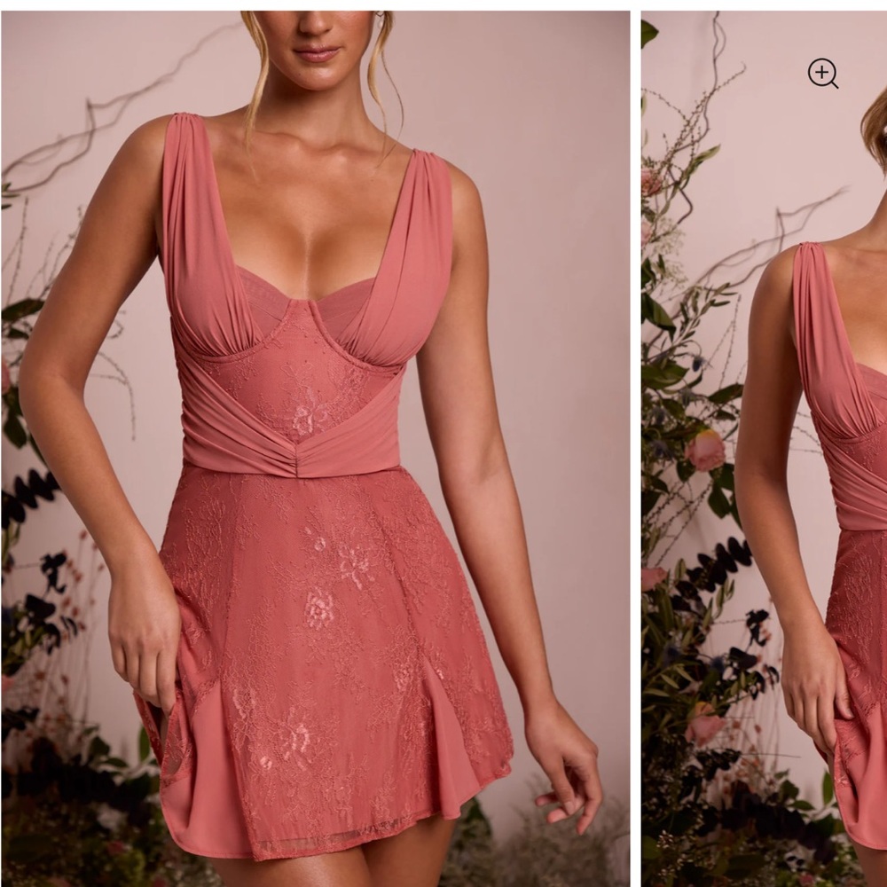 MANON
Draped Bust A-Line Mini Dress in Terracotta